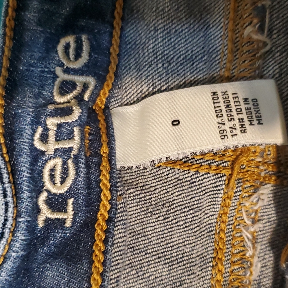 Refuge high-waist jean shorts cut-offs size 0 - Picture 3 of 5